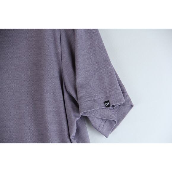 Travis Mathew Performance Polo Shirt Mens XL Purple Golf Oceanside Heather - Picture 3 of 9